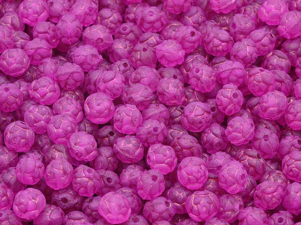 Rose Beads, Transparent Pink Matte 54570 (70110-84110-54570), Glass, Czech Republic