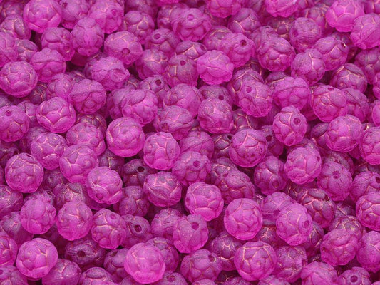 Rose Beads, Transparent Pink Matte 54570 (70110-84110-54570), Glass, Czech Republic