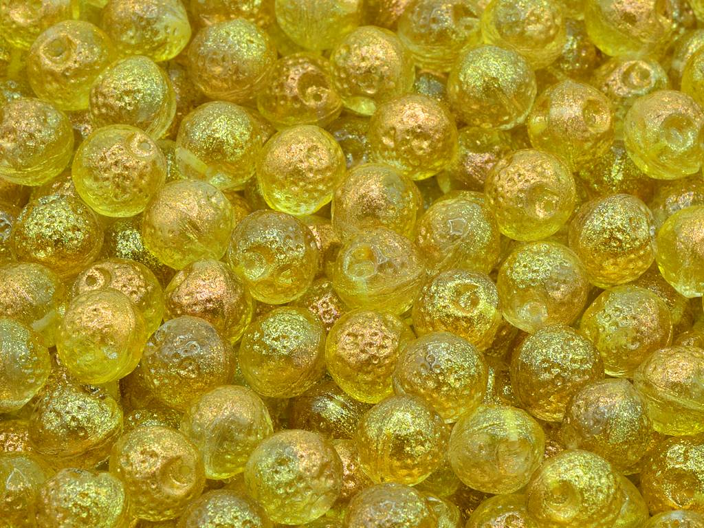 Orange Beads, Crystal Gold (00030-48808), Glass, Czech Republic