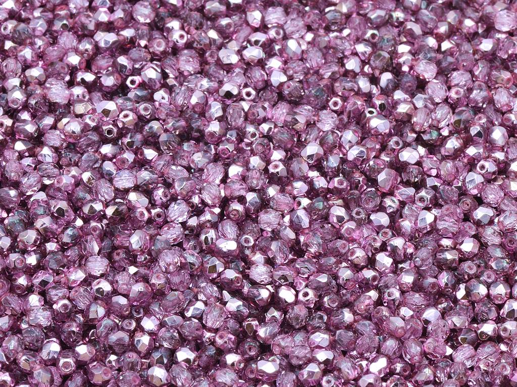 Faceted Round Fire Polished Beads, Crystal 97328 (00030-97328), Glass, Czech Republic