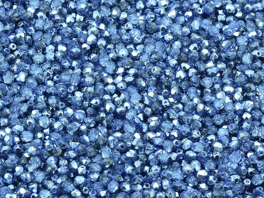 刻面圆形火抛光珠子，水晶 97335 (00030-97335)，玻璃，捷克共和国
