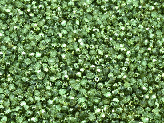 刻面圆形火抛光珠，水晶 97358 (00030-97358)，玻璃，捷克共和国
