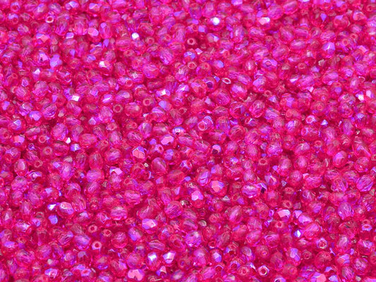 多面圆形火抛光珠，水晶 97776 (00030-97776)，玻璃，捷克共和国