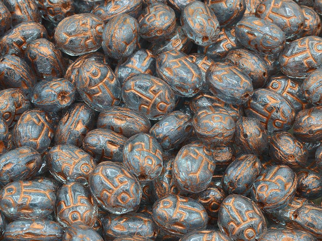 Bug Beads, Crystal Luster Blue Full Coated Copper Lined (00030-14464-54307), Glass, Czech Republic