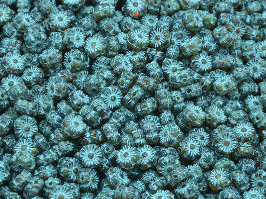 フラワービーズ、透明イエロー 96816 (80020-96816)、ガラス、チェコ共和国