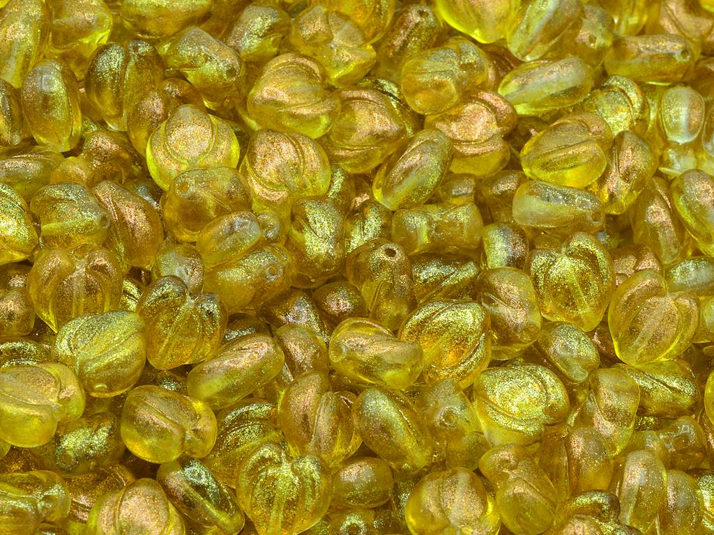 Heart Bud Beads, Crystal 48808 (00030-48808), Glass, Czech Republic