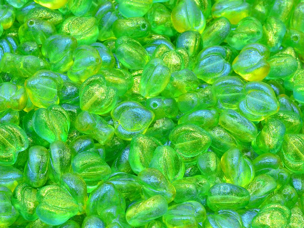 Heart Bud Beads, Crystal 48811 (00030-48811), Glass, Czech Republic