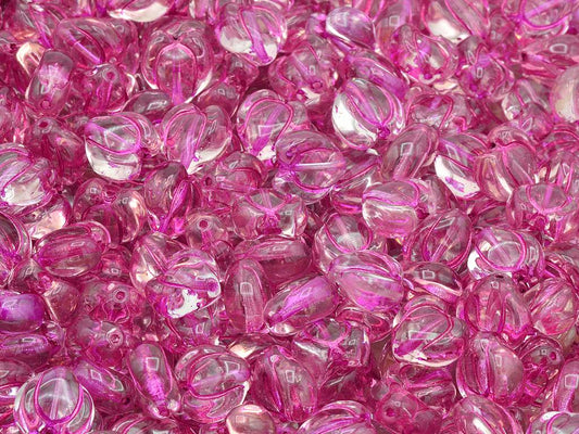 Heart Bud Beads, Transparent Pink 54570 (70120-54570), Glass, Czech Republic
