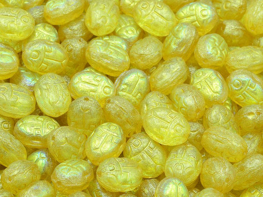 虫形珠子，水晶AB浅黄色（00030-28701-34302），玻璃，捷克共和国