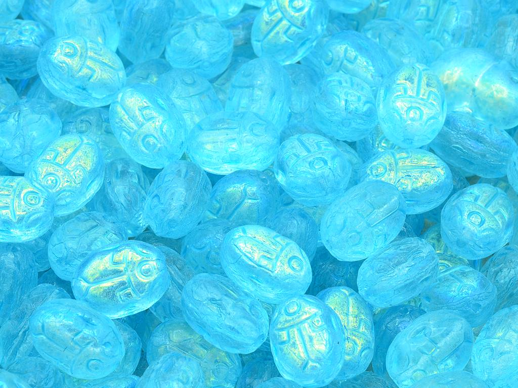 Bug Beads, Crystal Ab Light Aqua Blue (00030-28701-34308), Glass, Czech Republic