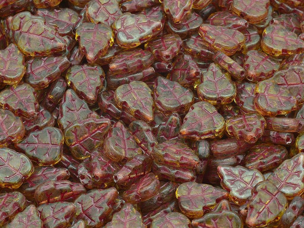 Pressed Beads Leaves, Crystal 96822 (00030-96822), Glass, Czech Republic
