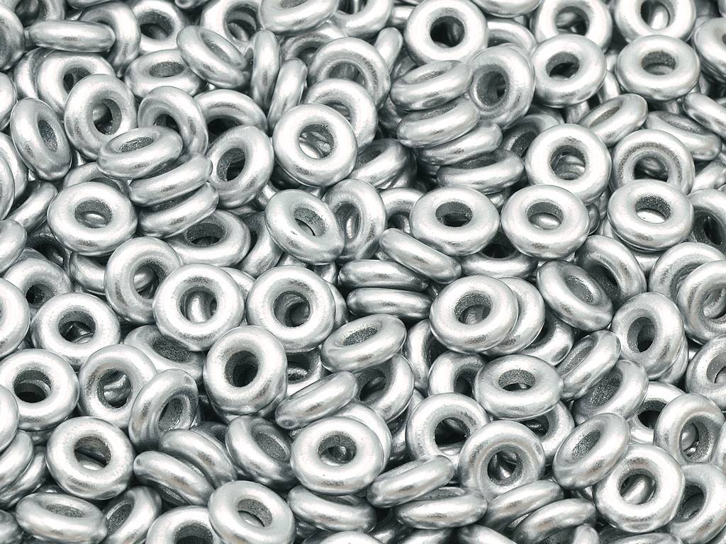 鱼形圆珠，银色哑光（01700），玻璃，捷克共和国