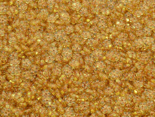 Forget Me Not Flower Beads, Transparent Orange Copper Lined (10040-54307), Glass, Czech Republic