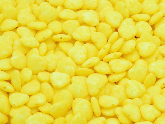 Heart Beads, Chalk White Light Orange (03000-84302), Glass, Czech Republic