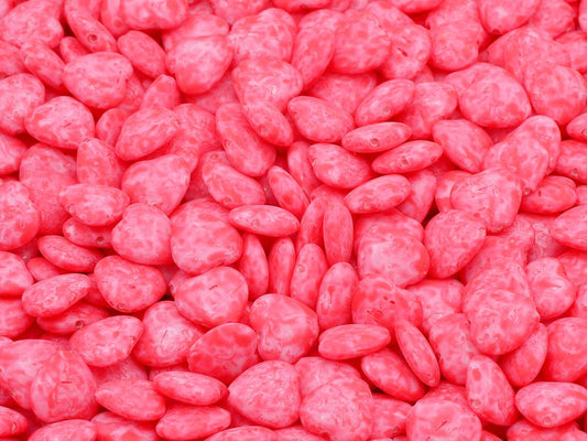 Heart Beads, Chalk White 84304 (03000-84304), Glass, Czech Republic