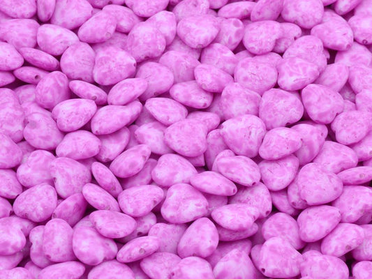 Heart Beads, Chalk White 84305 (03000-84305), Glass, Czech Republic