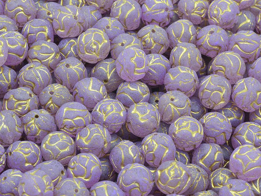 Round Rose Beads, Crystal Gold Lined 84306 (00030-54302-84306), Glass, Czech Republic