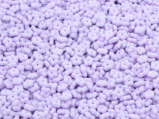 忘れな草の花のビーズ、チョークホワイトグレーゴールデンスプラッシュ (03000-13009)、ガラス、チェコ共和国