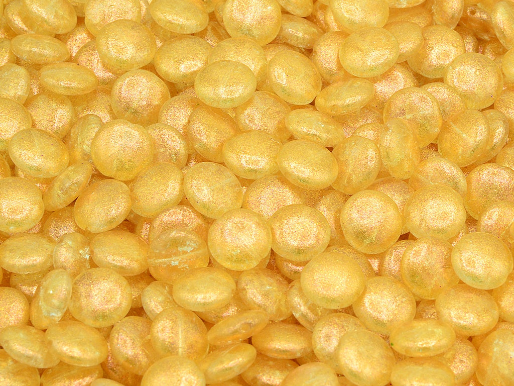 Lentil Flat Round Beads, Crystal Cracked 12503 (00030-85500-12503), Glass, Czech Republic