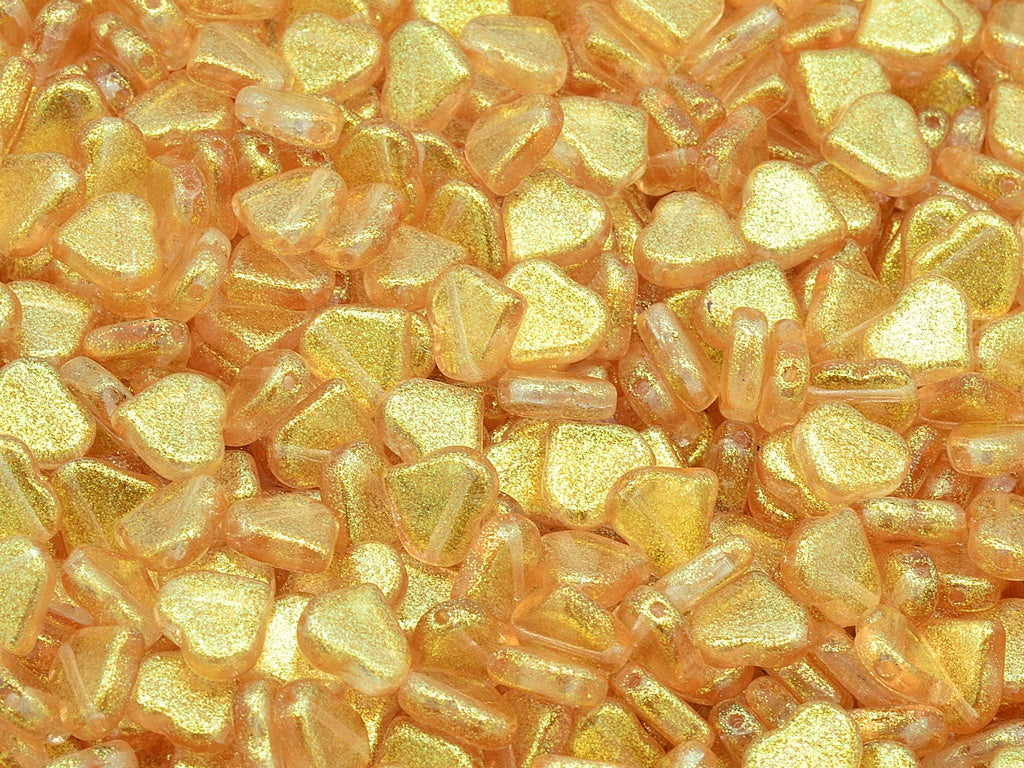 Flat Heart Beads Side Hole, Crystal 12601 (00030-12601), Glass, Czech Republic