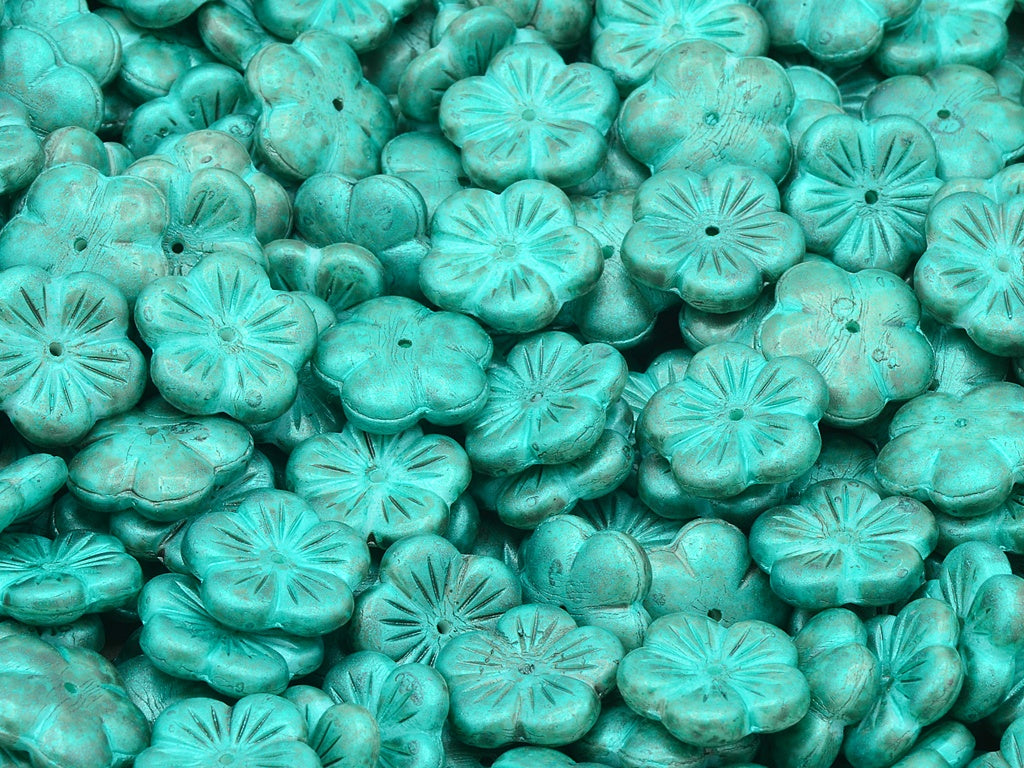 Cherry Flower Beads, Chalk White 69106 (03000-69106), Glass, Czech Republic