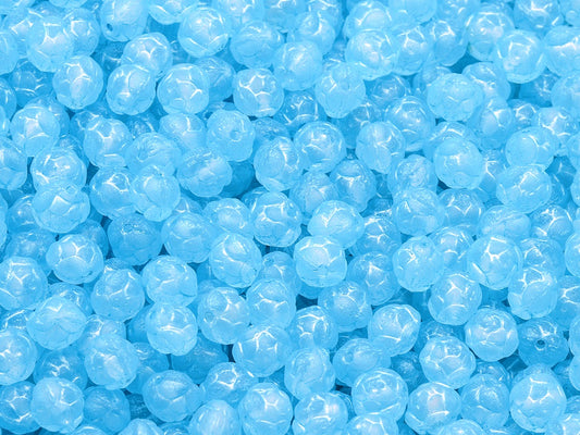 Rose Beads, Crystal Matte Light Blue Lined (00030-84110-43811), Glass, Czech Republic