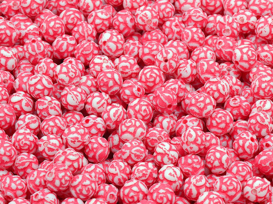 Rose Beads, Chalk White Light Blue Lined (03000-54308), Glass, Czech Republic