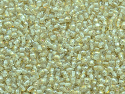 Round Druck Beads, Crystal 22901 (00030-22901), Glass, Czech Republic