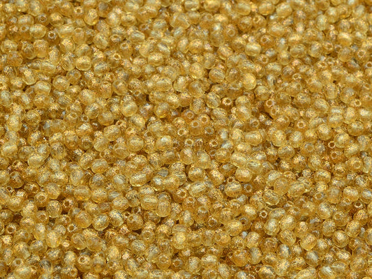 Faceted Round Fire Polished Beads, Transparent Brown 12503 (10210-12503), Glass, Czech Republic