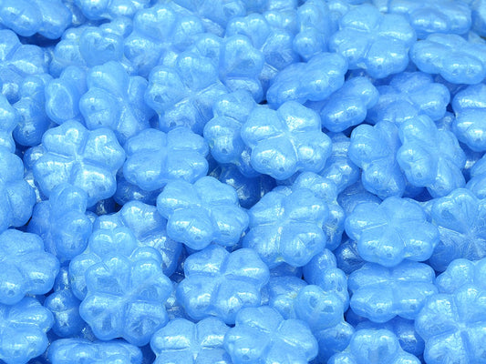 4-Leaf Clover Beads, Opal Blue Hematite (31000-14400), Glass, Czech Republic