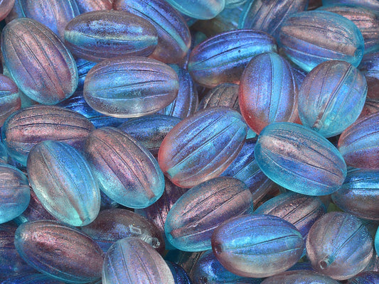 Olive Melon Beads, Crystal 48813 (00030-48813), Glass, Czech Republic