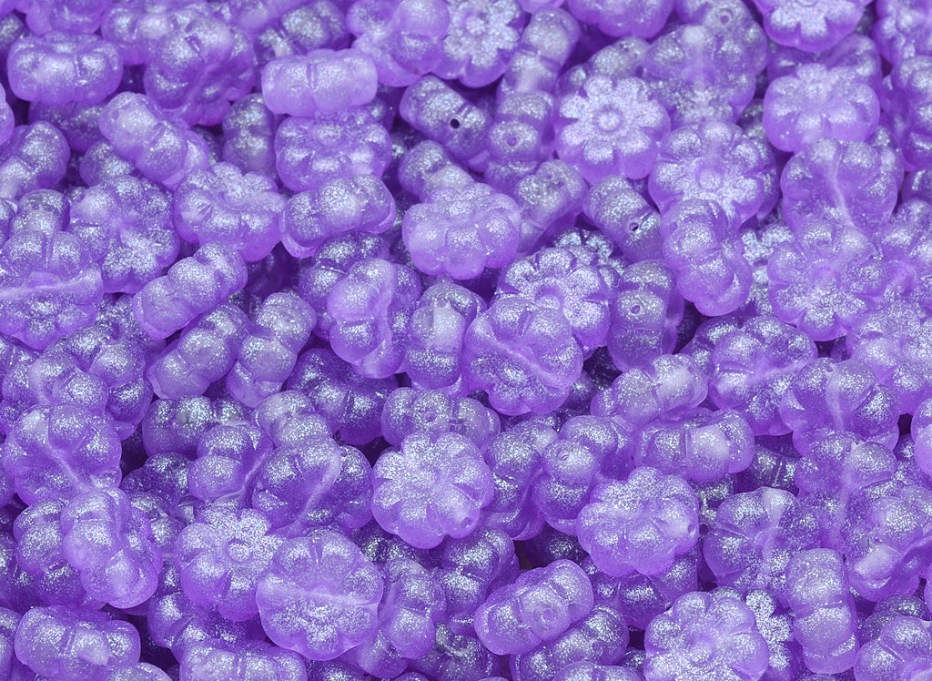 Flat Flower Beads, Crystal 542004 (00030-542004), Glass, Czech Republic