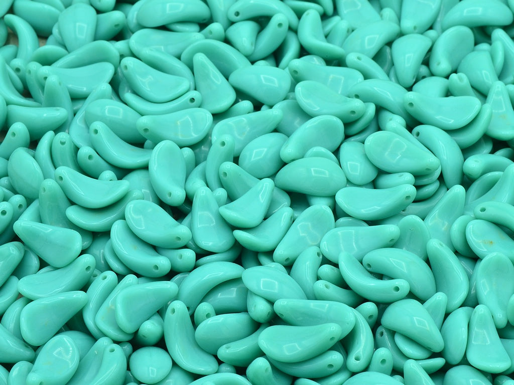 Curved Petal Beads, Turquoise (63130), Glass, Czech Republic