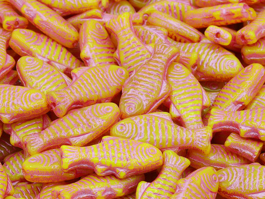 Big Fish Beads, Opal Yellow Pink Lined (81210-54321), Glass, Czech Republic