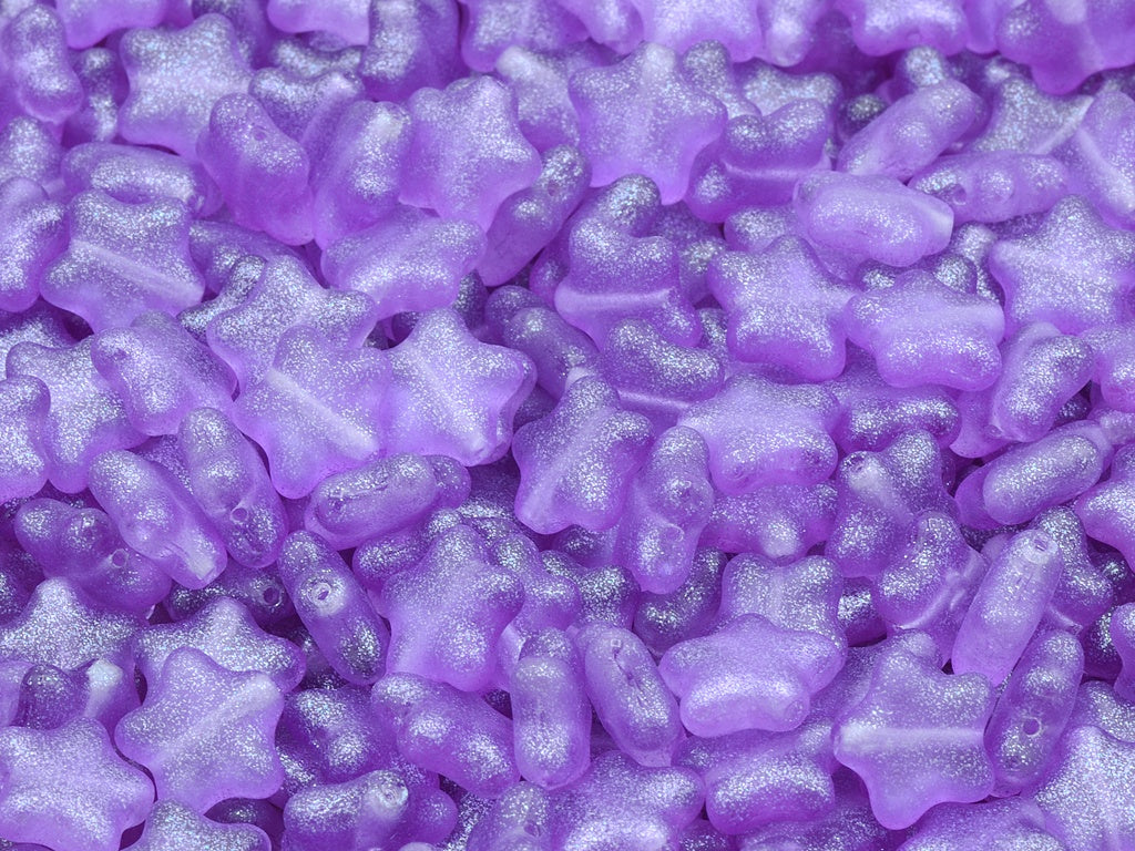 Flat Star Beads, Crystal 542004 (00030-542004), Glass, Czech Republic