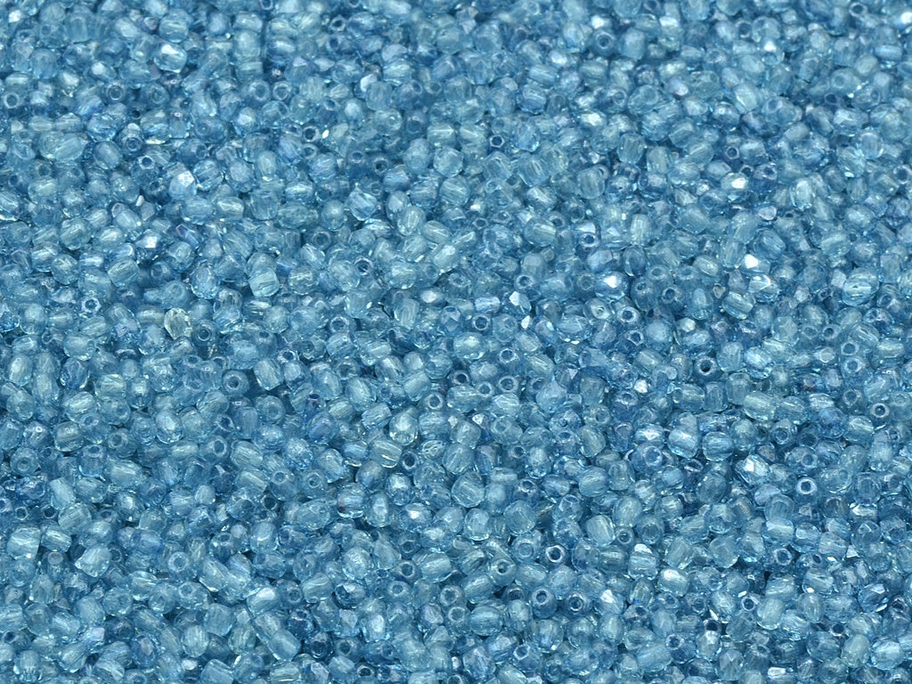 Faceted Round Fire Polished Beads, Crystal Terracotta Blue (00030-15464), Glass, Czech Republic
