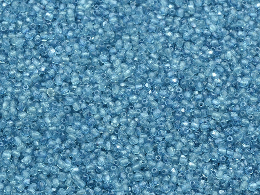 Faceted Round Fire Polished Beads, Crystal Terracotta Blue (00030-15464), Glass, Czech Republic