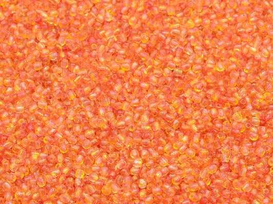 Faceted Round Fire Polished Beads, Crystal Red Orange (00030-48001), Glass, Czech Republic
