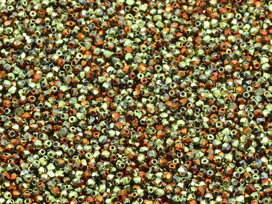 Faceted Round Fire Polished Beads, Crystal 98542 (00030-98542), Glass, Czech Republic