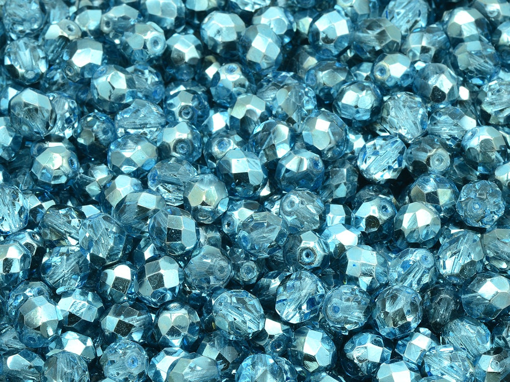 Faceted Round Fire Polished Beads, Crystal 97322 (00030-97322), Glass, Czech Republic