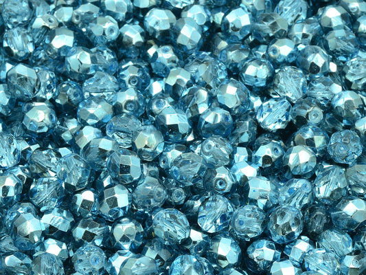 Faceted Round Fire Polished Beads, Crystal 97322 (00030-97322), Glass, Czech Republic