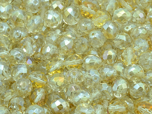 Faceted Round Fire Polished Beads, Crystal 22901 (00030-22901), Glass, Czech Republic