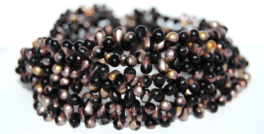 OUTLET 10 grams Drop Beads, 4 x 6 mm, Black 27101M (23980-27101M), Glass, Czech Republic