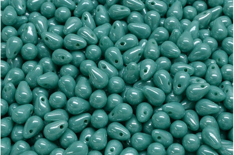 OUTLET 10 grams Drop Beads, Turquoise Hematite (63130-14400), Glass, Czech Republic