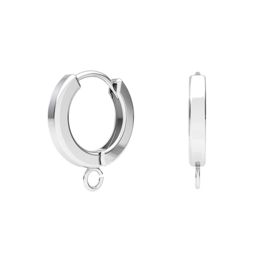 Earrings – Sterling Silver 925 – hoop with loop (12×2 mm)