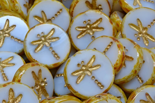 Table Cut Dragonfly Beads, Light Sky Blue Travertin Gold Lined (07314-86800-54302), Glass, Czech Republic