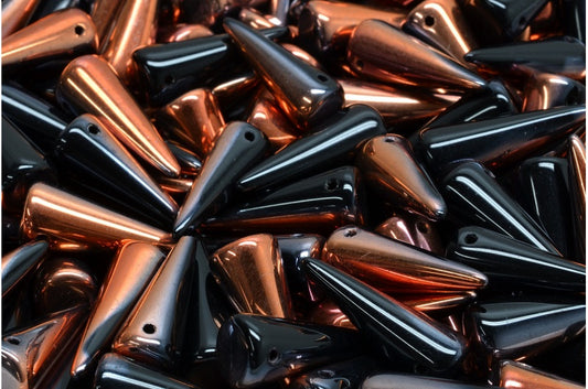 Spike Beads, Black Crystal Pinkyellow Coating (23980-27137), Glass, Czech Republic