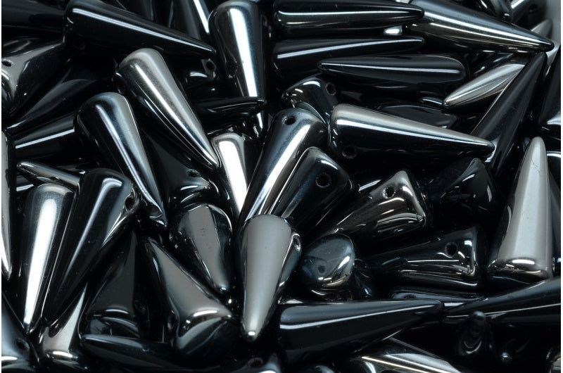 スパイクビーズ、ブラッククロム（23980-27401）、ガラス、チェコ共和国