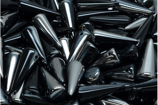 Spike Beads, Black Chrom (23980-27401), Glass, Czech Republic