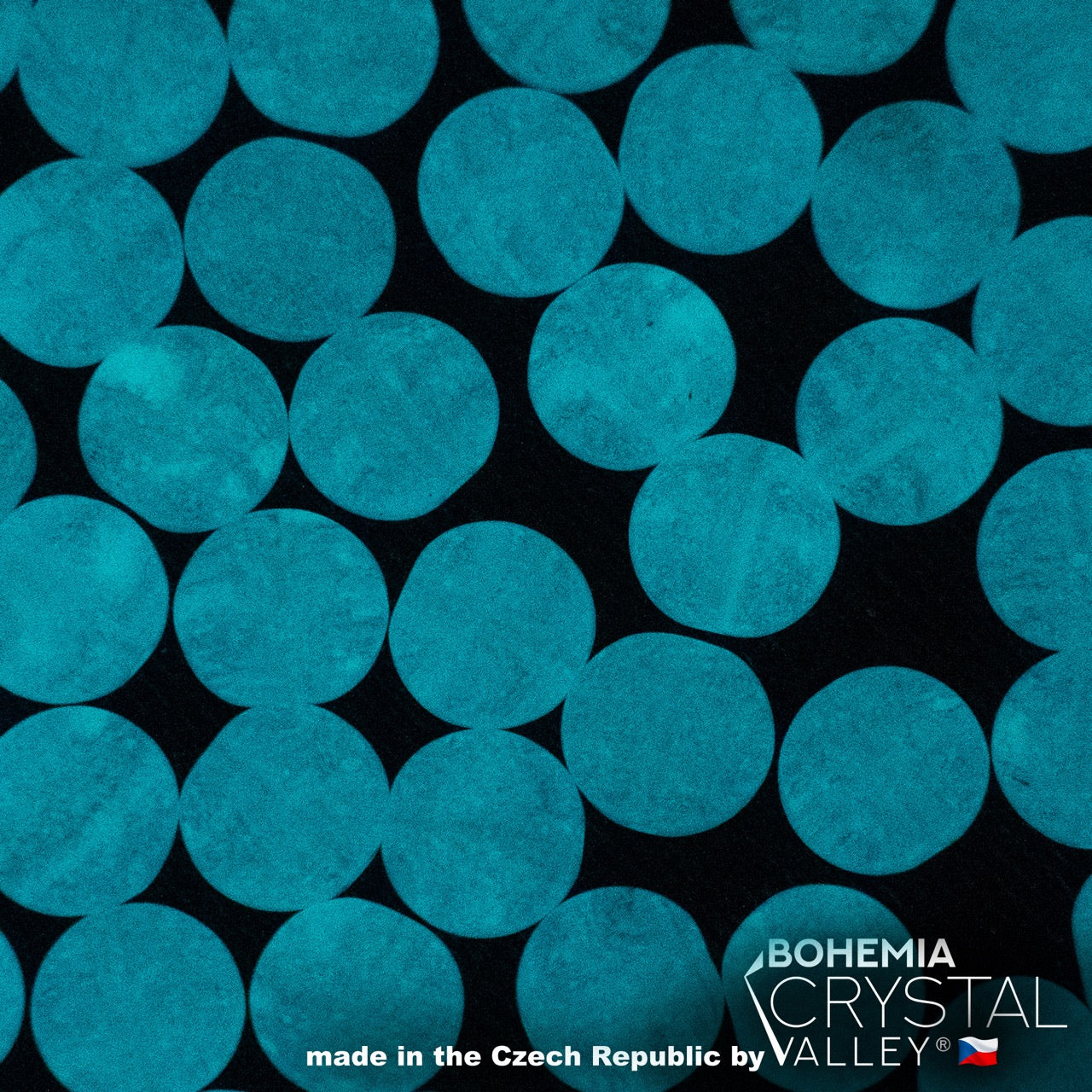 Flat Round Coin 1-Hole Glass Beads, 8mm, Czech Republic, Dirty Blue - Glow in The Dark Bright Blue